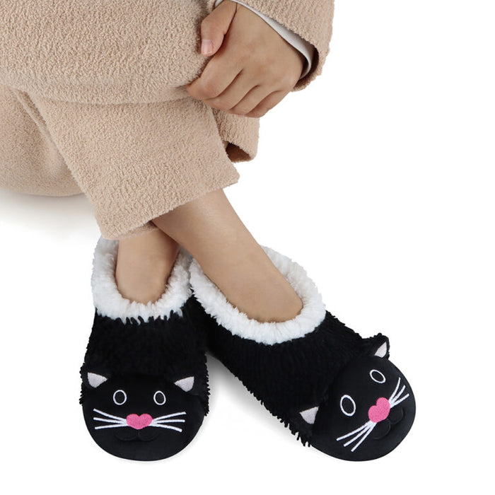 Women's Black Cat Whimsical Critters Snoozies - Foot Coverings
