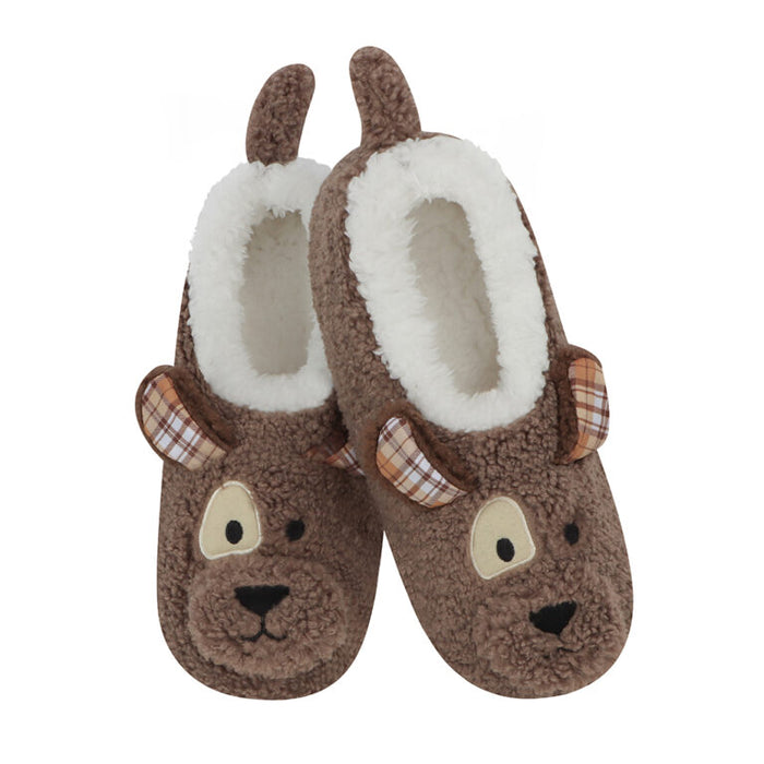 Women's Brown Puppy Barnyard Buddies Snoozies - Foot Coverings