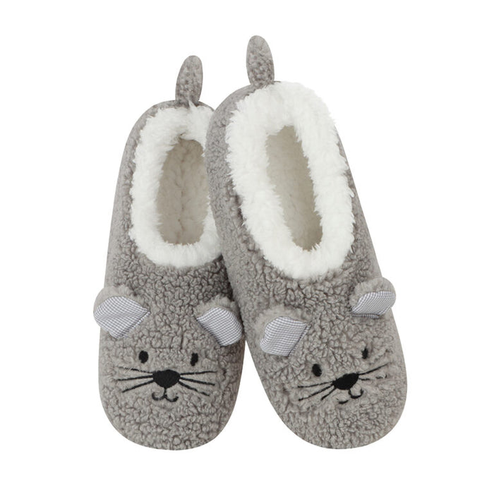 Women's Grey Mouse Barnyard Buddies Snoozies - Foot Coverings