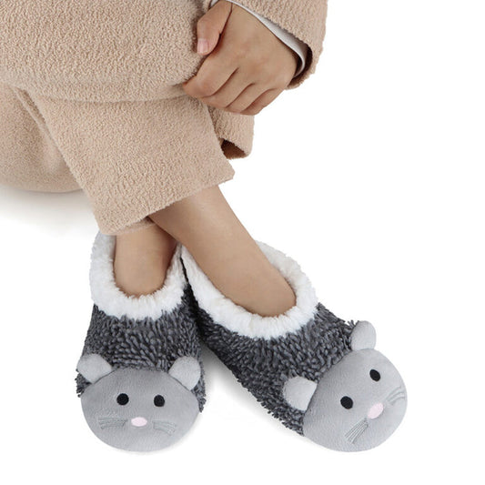 Women's Grey Mouse Whimsical Critters Snoozies - Foot Coverings