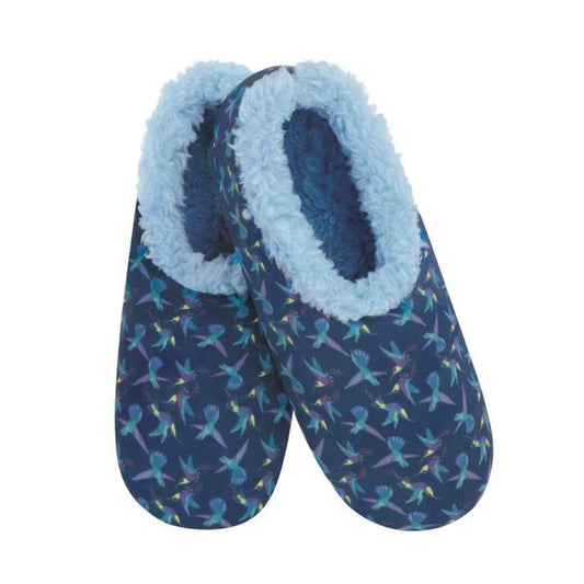 Women's Navy Hummingbirds Snoozies - Foot Coverings