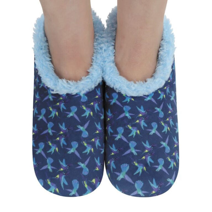 Women's Navy Hummingbirds Snoozies - Foot Coverings