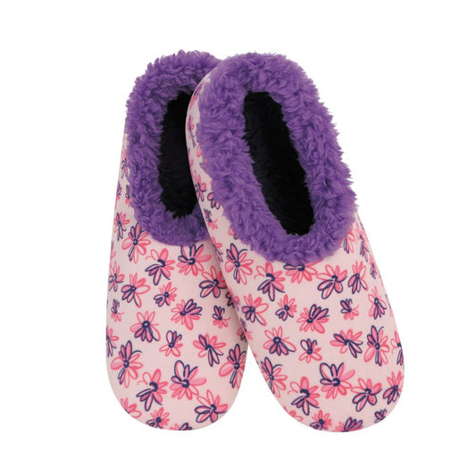Women's Pink Sketch Floral Snoozies - Foot Coverings