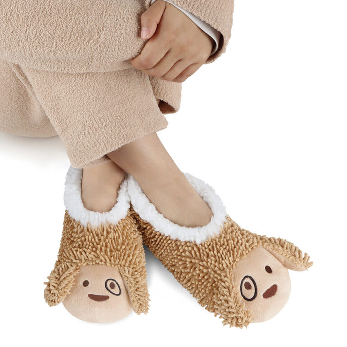 Women's Tan Puppy Whimsical Critters Snoozies - Foot Coverings