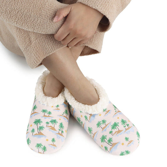Women's Tan Tropical Island Seaside Garden Snoozies - Foot Coverings
