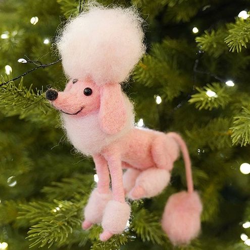 Wool Felt Poodle Ornament - 13 Hub Lane   |  Animal Ornaments