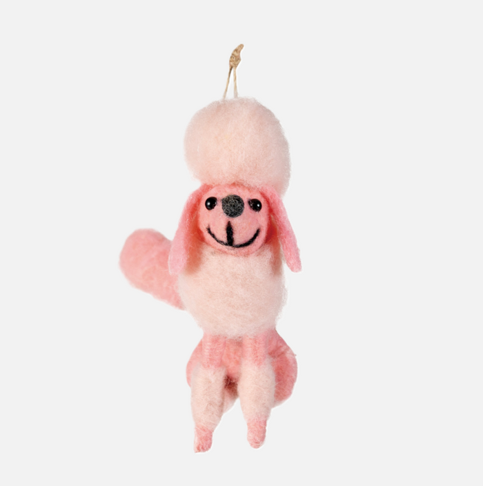 Wool Felt Poodle Ornament - 13 Hub Lane   |  Animal Ornaments