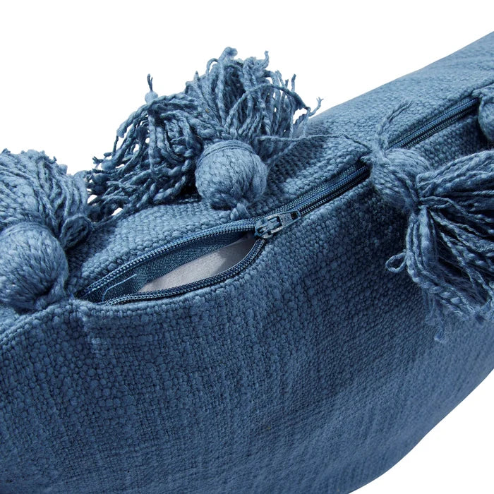 Woven Cotton Slub Lumbar Pillow w/ Tassels