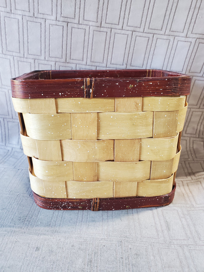 Woven Wooden Christmas Tree Basket Desk Organizer