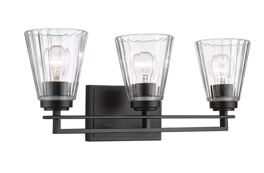 Vanity Z-Lite 823-3V-MB Matte Black Lyna 3 Light Vanity Z-Lite