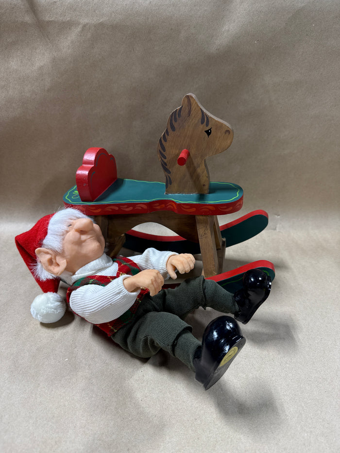 ZIMs The Elves Themselves Elf With Rocking Horse (C)
