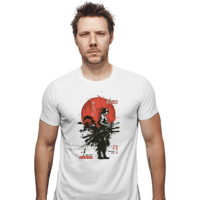 Daily_Deal_Shirts Fitted Shirts, Mens / Small / White Zoro Samurai Wano Kuni Arc